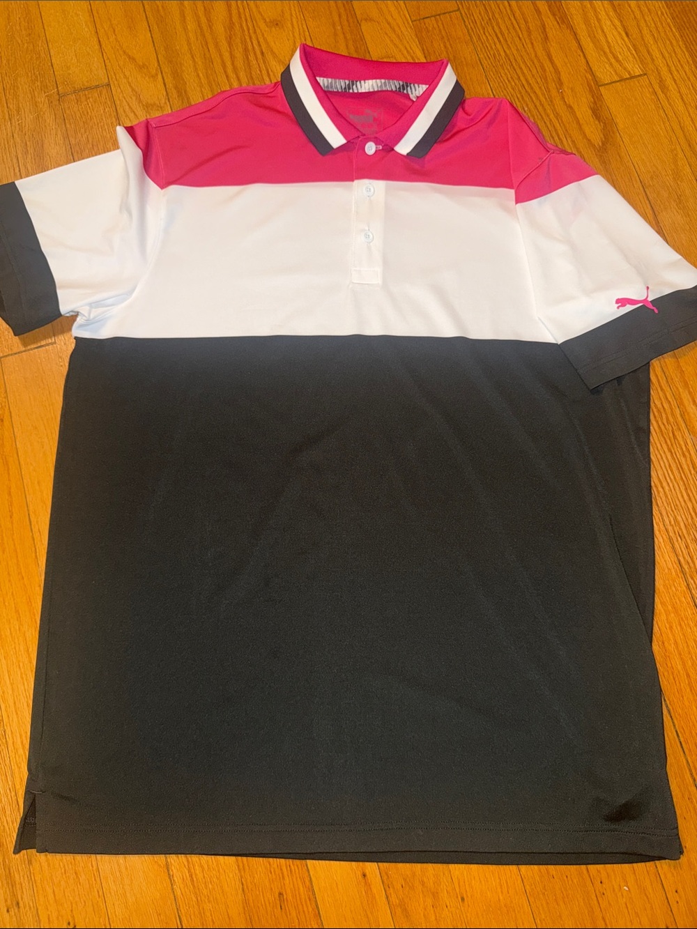 Puma Colorblock Polo - Pink White Black